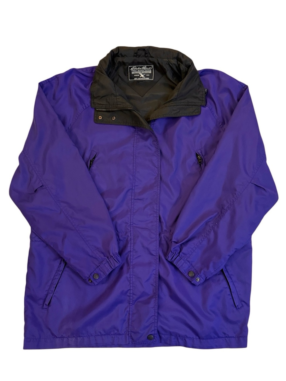 Vintage Eddie Bauer Royal Purple Hooded Windbreaker Jacket 90s Est. XL